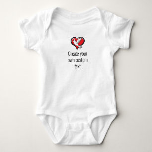 Religious Create your town text with Heart Dove Baby Bodysuit