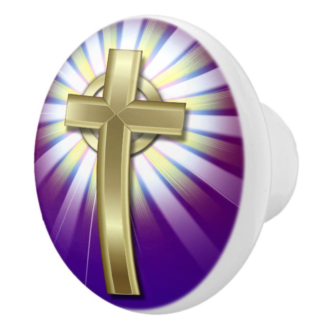Religious Cross Ceramic Knob (Right)