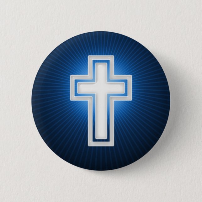 Religious Cross | Christian 6 Cm Round Badge (Front)