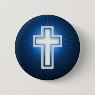Religious Cross Christian 6 Cm Round Badge