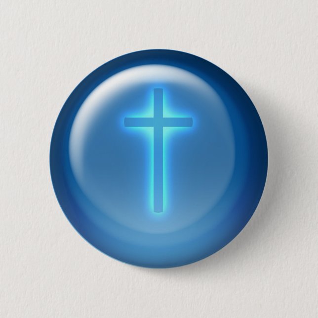 Religious Cross | Christian 6 Cm Round Badge (Front)