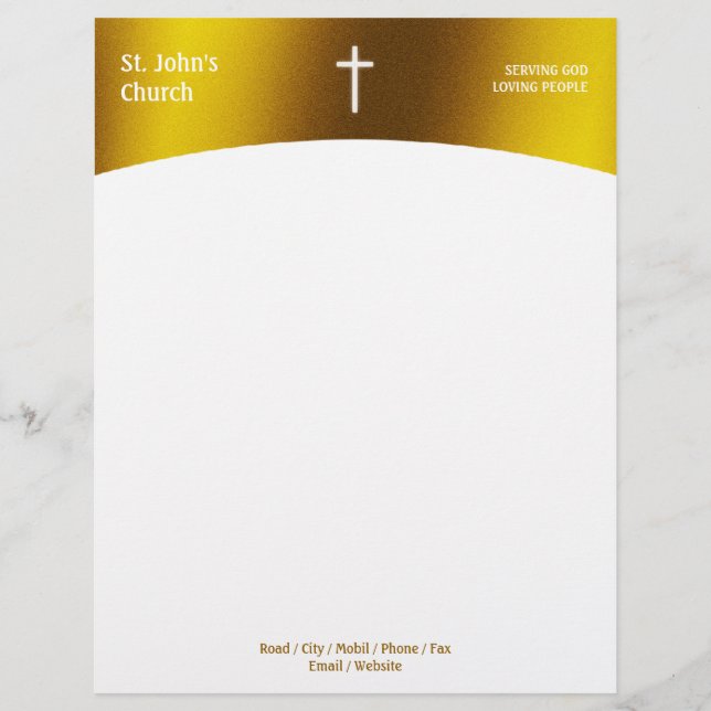 Religious Cross | Christian Personalized Letterhead (Front)