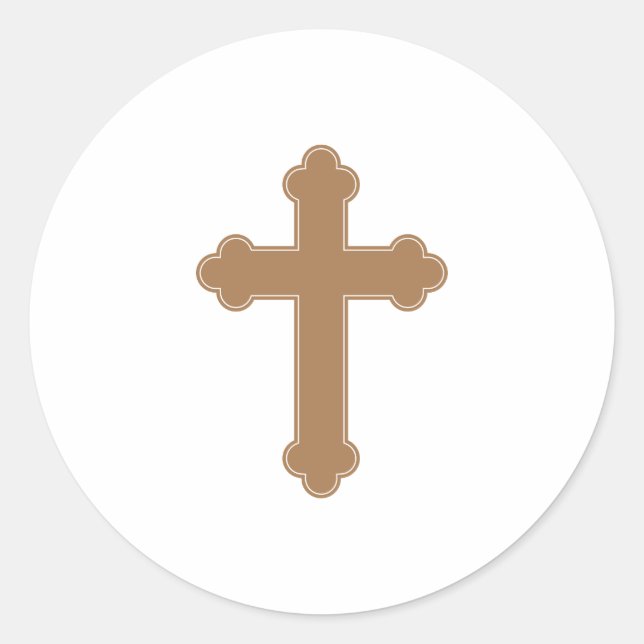 Religious Cross Classic Round Sticker (Front)