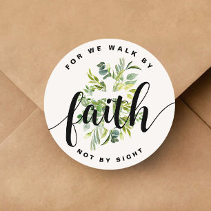Religious Cross Faith Bible Verse  Classic Round Sticker