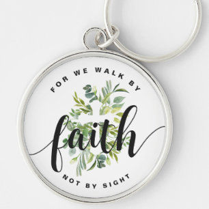 Religious Cross Faith Bible Verse  Key Ring