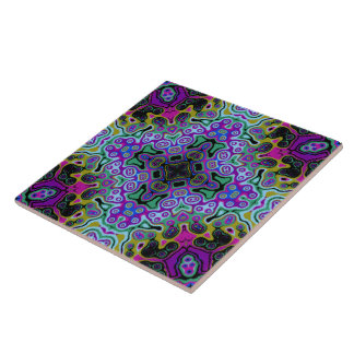 Religious Cross fractal colourful kaleida art  Tile