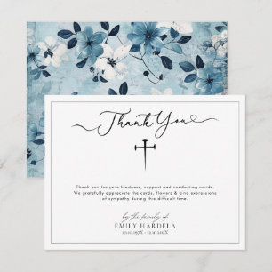 Religious Cross Funeral Thank You Card