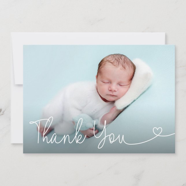 Religious Customisable Baptism baby boy Photo  Thank You Card (Front)