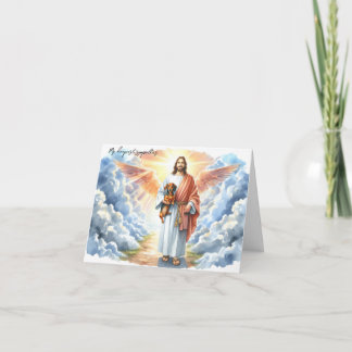 Religious Dog Loss Sympathy-Jesus with Dachshund  Card