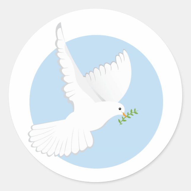 Religious Dove Classic Round Sticker (Front)