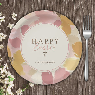  Religious Easter Brunch Modern Pink Floral Paper Plate