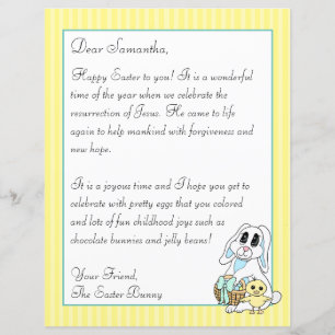 Religious Easter Bunny Letter for your Kids Flyer