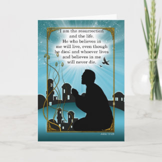 Religious Easter Card Man Praying John Scripture