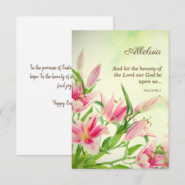 Religious Easter Cards - Sentiments Alleluia (Front/Back)