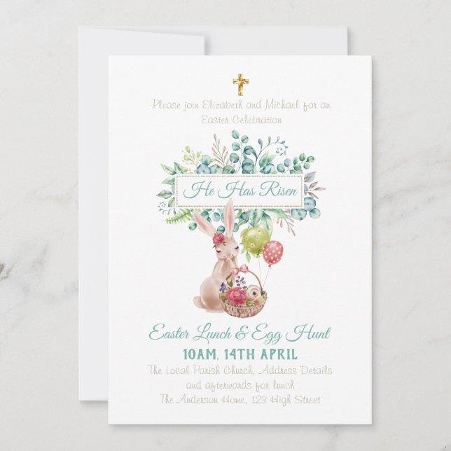 Religious Easter Invitation Budget (Front)