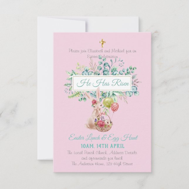 Religious Easter Invitation Budget (Front)