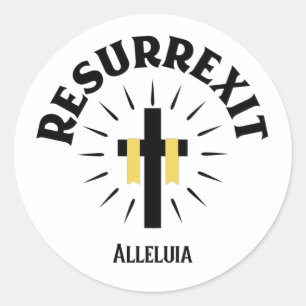 Religious Easter Latin Resurrexit He Is Risen Classic Round Sticker