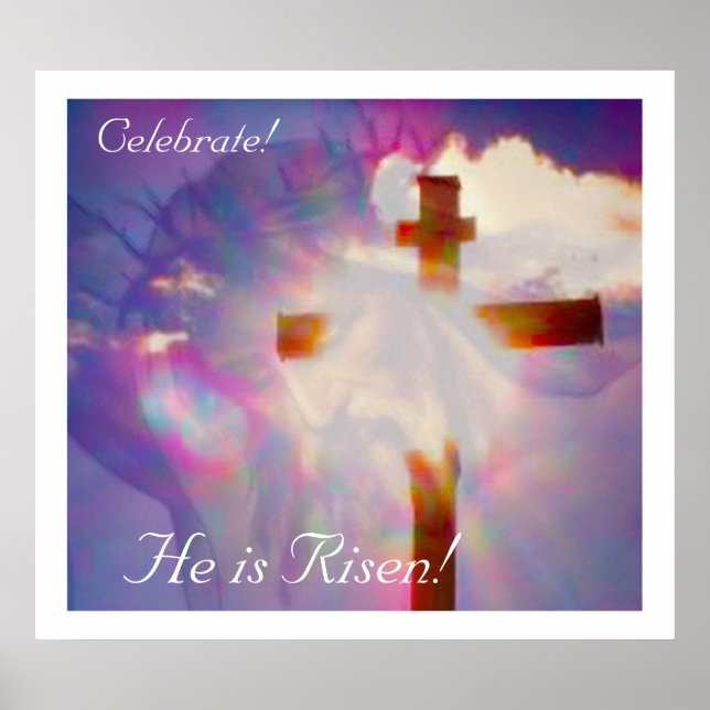 Religious Easter Poster - Jesus and Cross (Front)