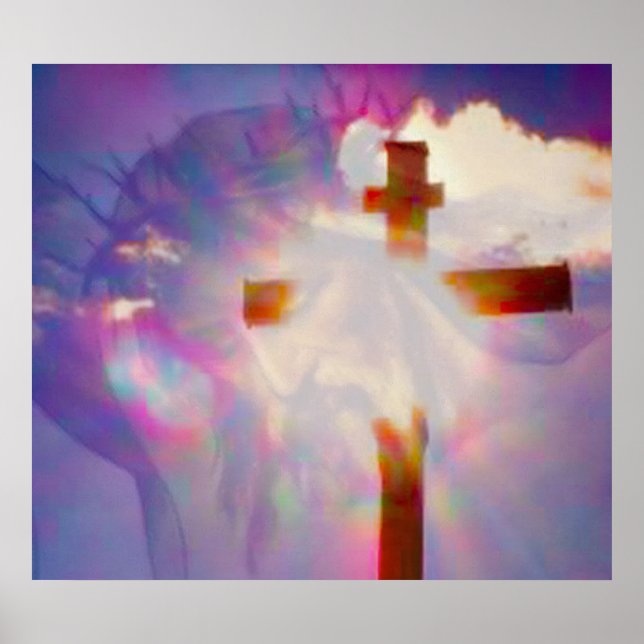 Religious Easter Poster - Jesus and Cross (Front)