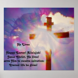 Religious Easter Poster - Jesus and Cross