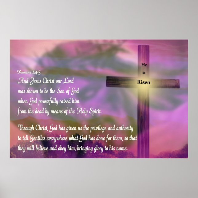 Religious Easter Poster - Jesus - He is Risen (Front)