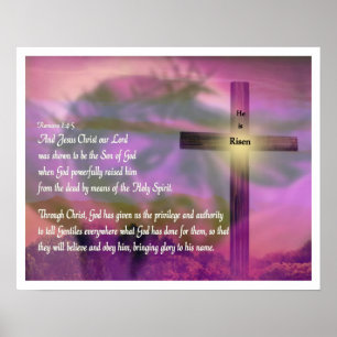 Religious Easter Poster - Jesus - He is Risen
