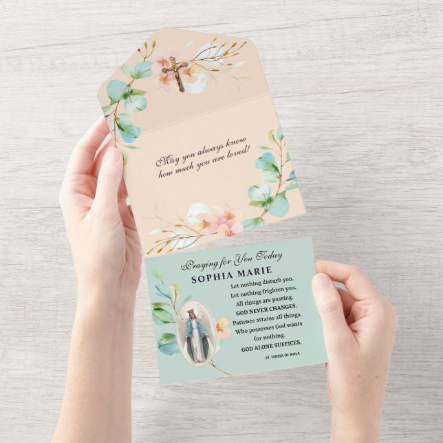 Religious Encouragement Support Scripture Floral All In One Invitation (Tearaway)