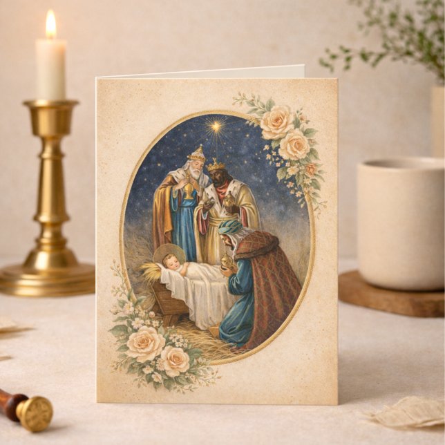 Religious Epiphany Three Kings Prayer Jesus Holiday Card (Creator Uploaded)