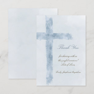religious event blue cross thank you Card