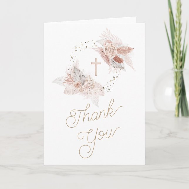 religious event floral Thank you card (Front)