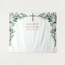 Religious Event, Greenery Baptism Poster  Tapestry