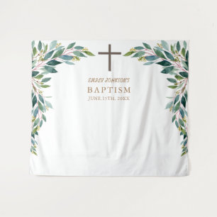 Religious Event, Greenery Baptism Poster  Tapestry