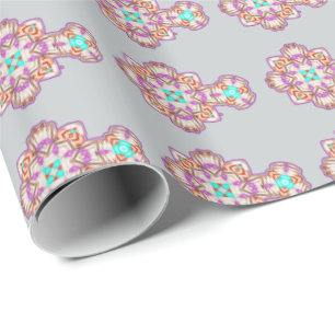 Religious Event Ornate Colourful Crucifix Design Wrapping Paper