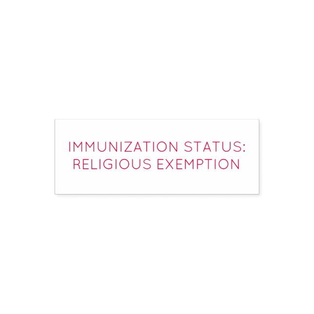 Religious Exemption from immunisations; stamp (Design)
