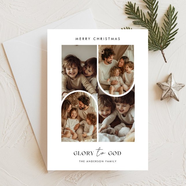 Religious Faith Glory To God Christmas Arch Photo Holiday Card (Creator Uploaded)