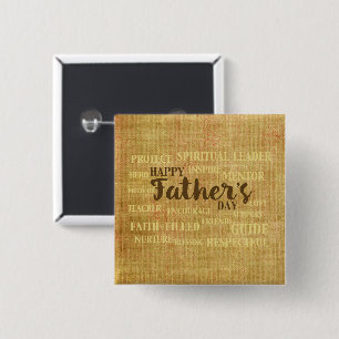 Religious Father’s Day, Qualities of Father 15 Cm Square Badge