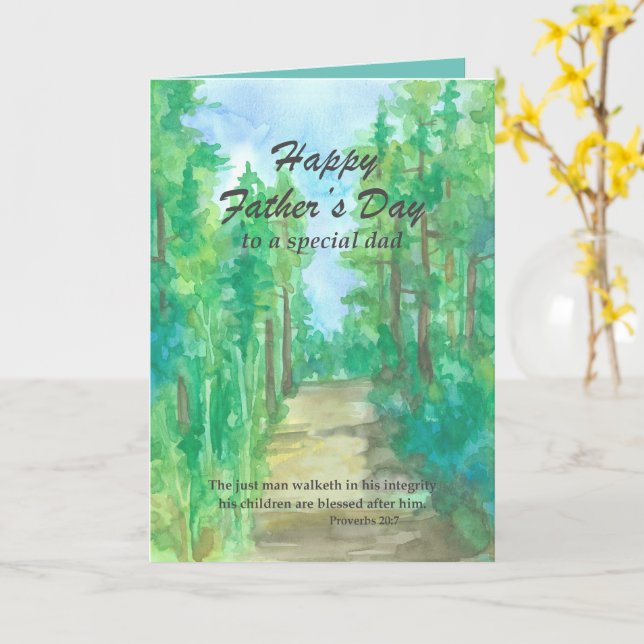 Religious Father's Day Bible Verse Hiking Trail  Card (Yellow Flower)