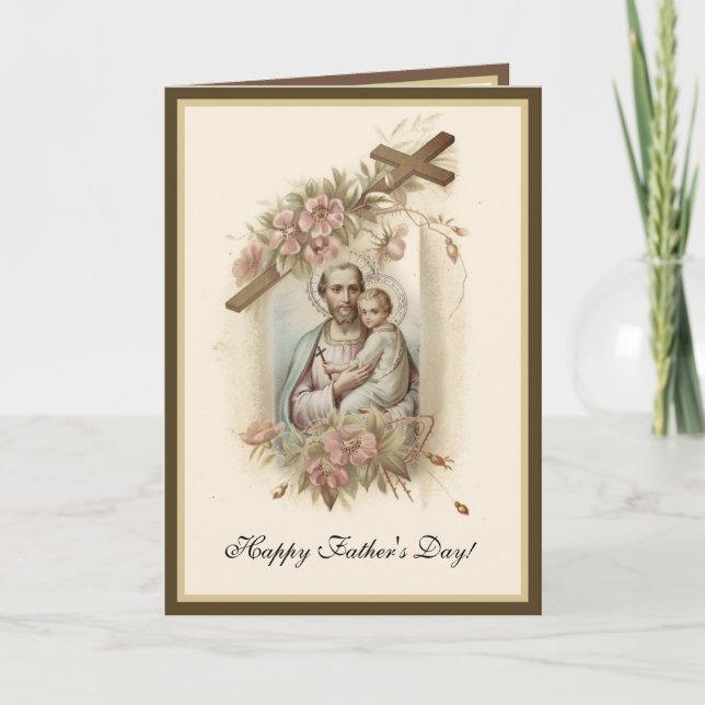 Religious Father's Day Vintage St. Joseph Prayer   Card (Front)