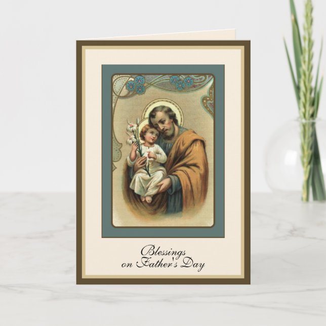 Religious Father's Day Vintage St. Joseph Prayer   Card (Front)