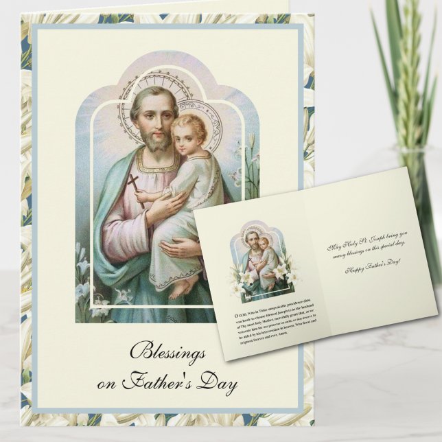 Religious Father's Day Vintage St. Joseph Prayer   Card (St. Joseph is the Patron Saint of Fathers.  May he bless are those who are chosen to lead families.)
