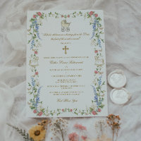 Religious Floral Baby Shower Invitation