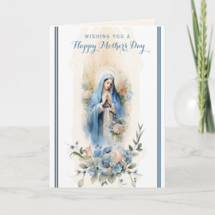 Religious Floral Mothers Day Prayer Card