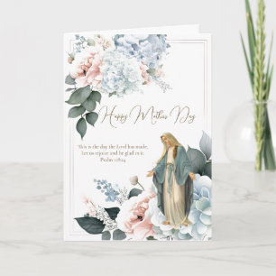 Religious Floral Mothers Day Prayer Card