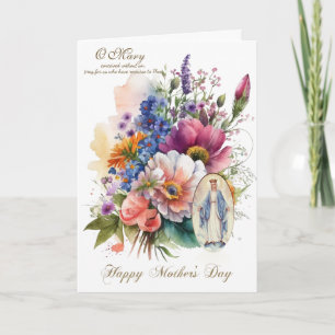 Religious Floral Mothers Day Prayer Card