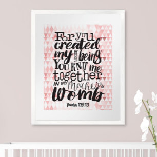 Religious For You Created Knit Me Together Poster