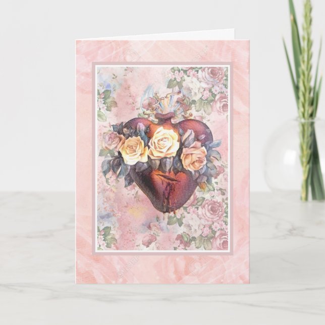 Religious Friendship Prayer Virgin Mary Heart Card (Front)