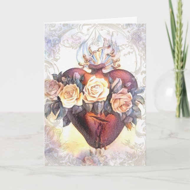 Religious Friendship Prayer Virgin Mary Vintage Card (Front)