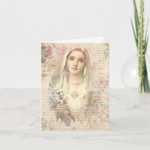 Religious Friendship Prayer Virgin Mary Vintage Card