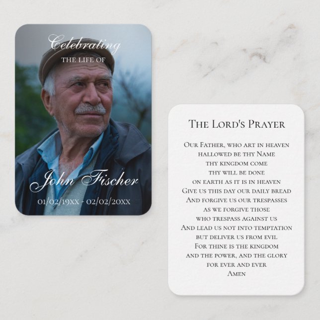 Religious funeral Keepsake photo Prayer card (Front/Back)