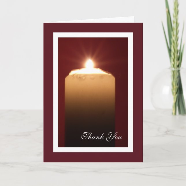 Religious Funeral Thank You Card - Candle (Front)